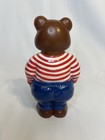 Rare Vintage 7  Plastic Pot Belly Teddy Bear Coin Bank Jsny