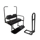 Rear Flip Seat Kit For Ezgo Golf Cart Txt Model  black  With Grab Bar Handle