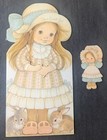 Vintage Hallmark Paper Doll  Dolly Easter Girl Greeting Card  Unused Oversized 