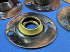 8 C 1930 Door Knob Escutcheons   Japanned Brass  Worn  Distressed Look 