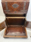 Antique French Tantalus Burl Walnut Liquor  Cabinet 1880s