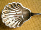 813 Silver Pierced Clam Shell Serving Spoon Hallmarked Finland 1936