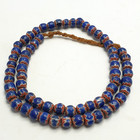 Antique Venetian Style Blue Chevron Beads Strand Necklace