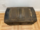 Vintage Steamer Trunk Storage Chest Camelback Humpback Antique Victorian Toy Box