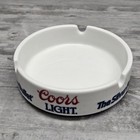 Vintage Coors Light    the Silver Bullet    White 4    Ceramic Ashtray Lot  2 