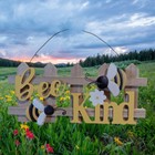 Rustic Bee Kind Sign     11x5 Wood And Metal Wall Decor     Farmhouse Bee Decor