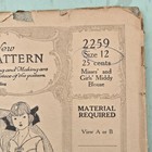 Antique Mccall Sewing Pattern  2259 Misses  Girls  Middy Blouse Size 12 1920s
