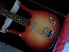 Dynelectron Longhorn 1960 s Meazzi Fretless Bass  danelectro Copy  W  Case