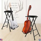 Portable Guitar Stool   Stand - Folding Chair With Cushioned Seat   Rubber Feet