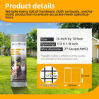 16 x10ft 1 8  Hardware Cloth 27ga Galvanized Wire Mesh For Coop   Garden