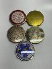 1950 s Stratton  england  Blue   Gold Floral Roses Mirror Compact Lot Of 5