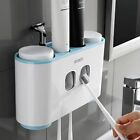 Automatic Toothpaste Squeezer Dispenser Toothbrush Holder Wall Mount With 4cups