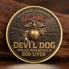 Usmc Devil Dog Challenge Coin Semper Fidelis Marine Corps Veteran Gift