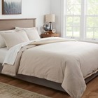Full queen Cotton Linen Chambray Duvet Cover   Sham Set Khaki - Threshold 