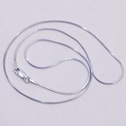 18     1mm  Vintage Sterling Silver Square Snake Chain  Italy 925 Necklace