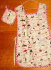 Handmade Cobbler Apron - Plus Sz -  Us States   Gingham Checks - Vintage - Retro