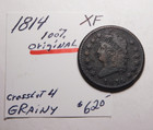 Bold 1814 Xf Classic Head Large Cent 100  Original A  1600 Coin     But Grainy    
