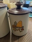 Vintage 1970 s West Bend Mushroom Aluminum Kitchen Containers Canisters Set Of 2