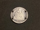 1876 Seated Liberty Dime - Engraved Late 1800   s - Love Token - Letter S -  d