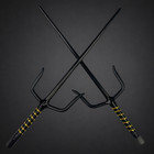 Falcon 21  Stainless Steel Sai Set Of 2 Black Or Silver Martial Arts