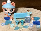 Authentic Littlest Pet Shop Rare  1812 Fox blue Eyes W  2 Tiny Fireflies    
