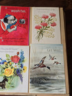 Vintage 1950s   1960s Get Well Greeting Card Scrapbook Album Ephemera Humor Cat