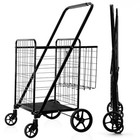 Folding Shopping Cart  Grocery Cart  450 Lb Capacity  Utility Cart With 360   
