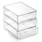   Clear Stackable Storage Drawers  Small - 3 Pack   Clear 3 Pack - Small