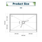 Elegant 48   X 32   Rectangle Shower Bases Pans Center Drain Single Threshold