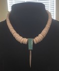 S western Vintage Melon Shell Heishi W turquoise Sterling Silver Dagger Pendant