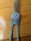 Vintage Ekco Chromium Plated Meat Carving Fork Olive Sage Green Handle Usa Tool