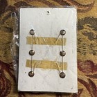 Vtg Antique Nouveaute 6 Button Card Repousse Brass Gold Tone Metal Rosette