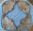 4 Large Vintageengraved Alpaca Silver Rope Edge Corner Plates For Horse Saddle