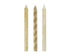 Glitter And Gold Spiral Birthday Candles 24 Pack     Assorted Elegant Cake   