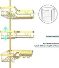 4-tier Stainless Steel Corner Shower Caddy Tension Pole - Adjustable 25-114 2 