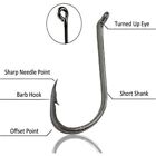 160 Offset Circle Fishing Hooks box - Black High Carbon Steel  Sizes  1-5 0