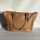 Coach Saffiano Medium City Leather Tote In Toffee With Coach Dustbag