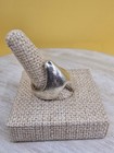Vntg Heavy Taxco Mexico 925 Sterling Silver Modernist Abstract Wave Ring 14 5g