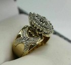 3 0 Ct Round Cut Lab Created Diamond Cluster Women s Ring 14k Yellow Gold Plated