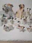 Vintage Miniature Wire Haired Fox Terrier Mom Porcelain Dog Figurines Lot 1 - 5 