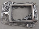 Vintage Art Nouveau Sterling Silver Floral Design Belt Buckle  
