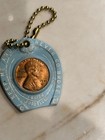 Vintage 1949 Encased Wheat Penny Good Luck Token    keep Me   Never Go Broke   