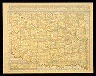 Vintage 1940s Oklahoma State Map Wall Art Decor Old Original Edmond Antique