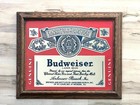 23 5x19 5  Vintage 1980s Budweiser Beer Anheuser Framed Mirror Bar Sign Man Cave