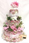 Baby Diaper Cake Tea Garden Floral High Tea Shower Centerpiece Gift Girl Newborn