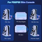 Ps5 Slim Controller Charger Station Vertical Cooling Fan Stand For Playstation 5