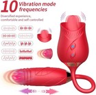 Rose Licking Clit Vibrator Dildo Thrusting G-spot Massager Sex Toys For Women