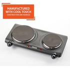 Imusa Double Electric Hot Plate Portable Cast Iron Burner Black Gau-80318 1500w