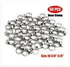 3 8 -5 8  Stainless Steel Adjustable Drive Hose Fuel Clamp Line Worm Clip 50x Us