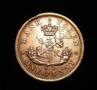 1857 - Bank Of Upper Canada  Bank Token   One Penny  - Still Nice Detail  